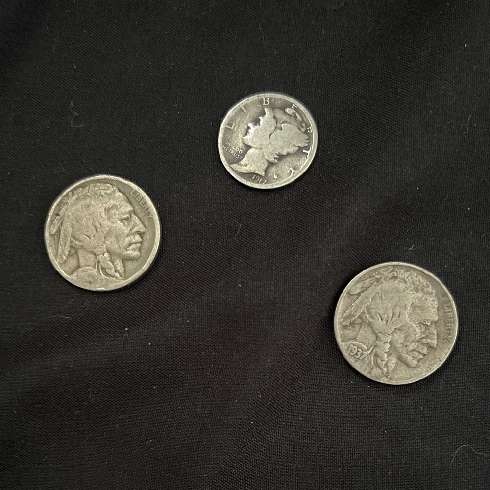 Vintage Buffalo and Liberty Head Nickels Mercury dime - includes all 3